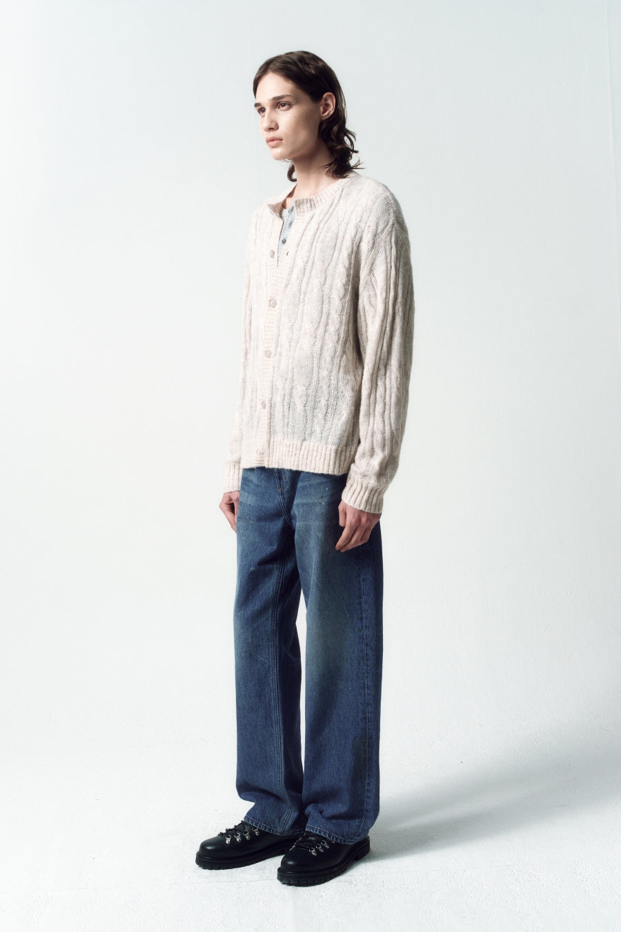 Insilence - Seared Cable Cardigan (Light Beige) product image 3 | TRAB K-Fashion Australia