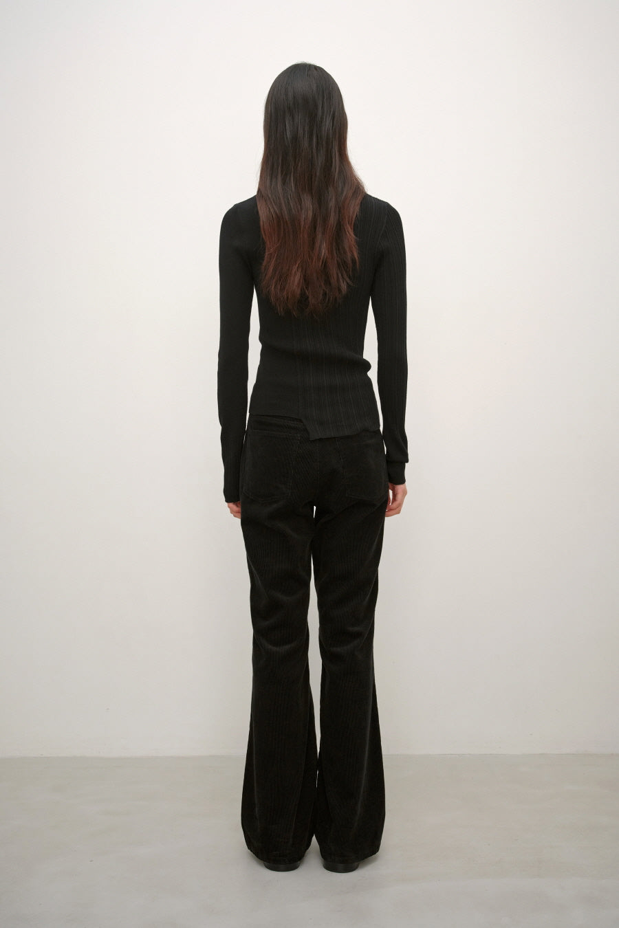Insilence - Unbalanced Mixed Knit (Black) product image 6 | TRAB K-Fashion Australia