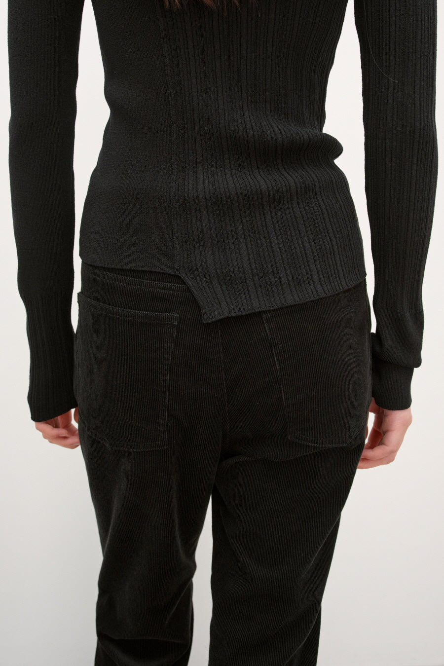 Insilence - Unbalanced Mixed Knit (Black) product image 4 | TRAB K-Fashion Australia