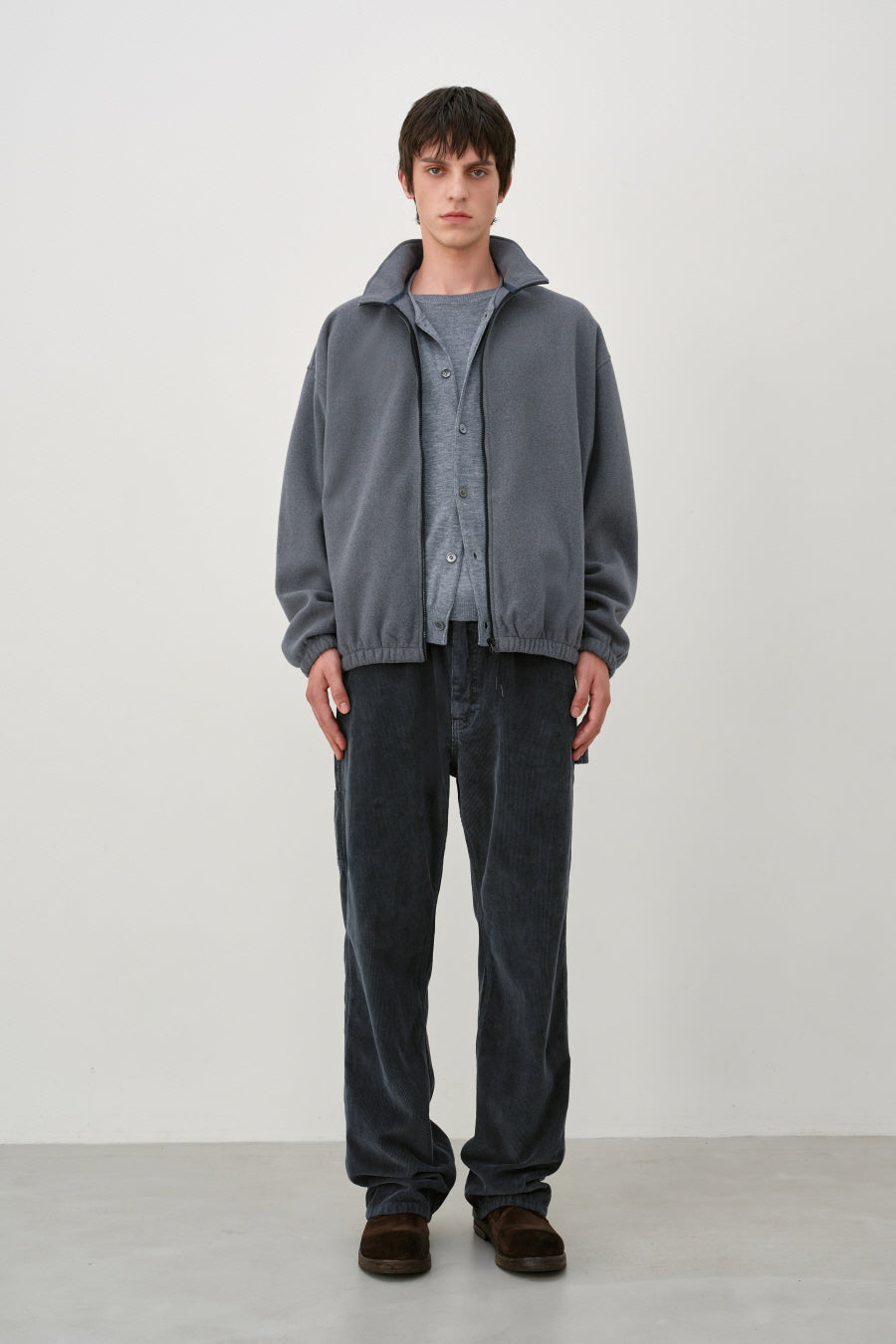 Insilence - Corduroy Painter Pants (Grey Navy) product image 1 | TRAB K-Fashion Australia
