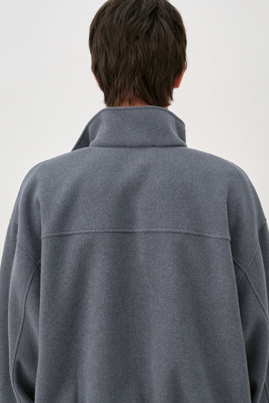 Insilence - Fleece Full Zip-Up Jumper (Melange Grey) product image 6 | TRAB K-Fashion Australia