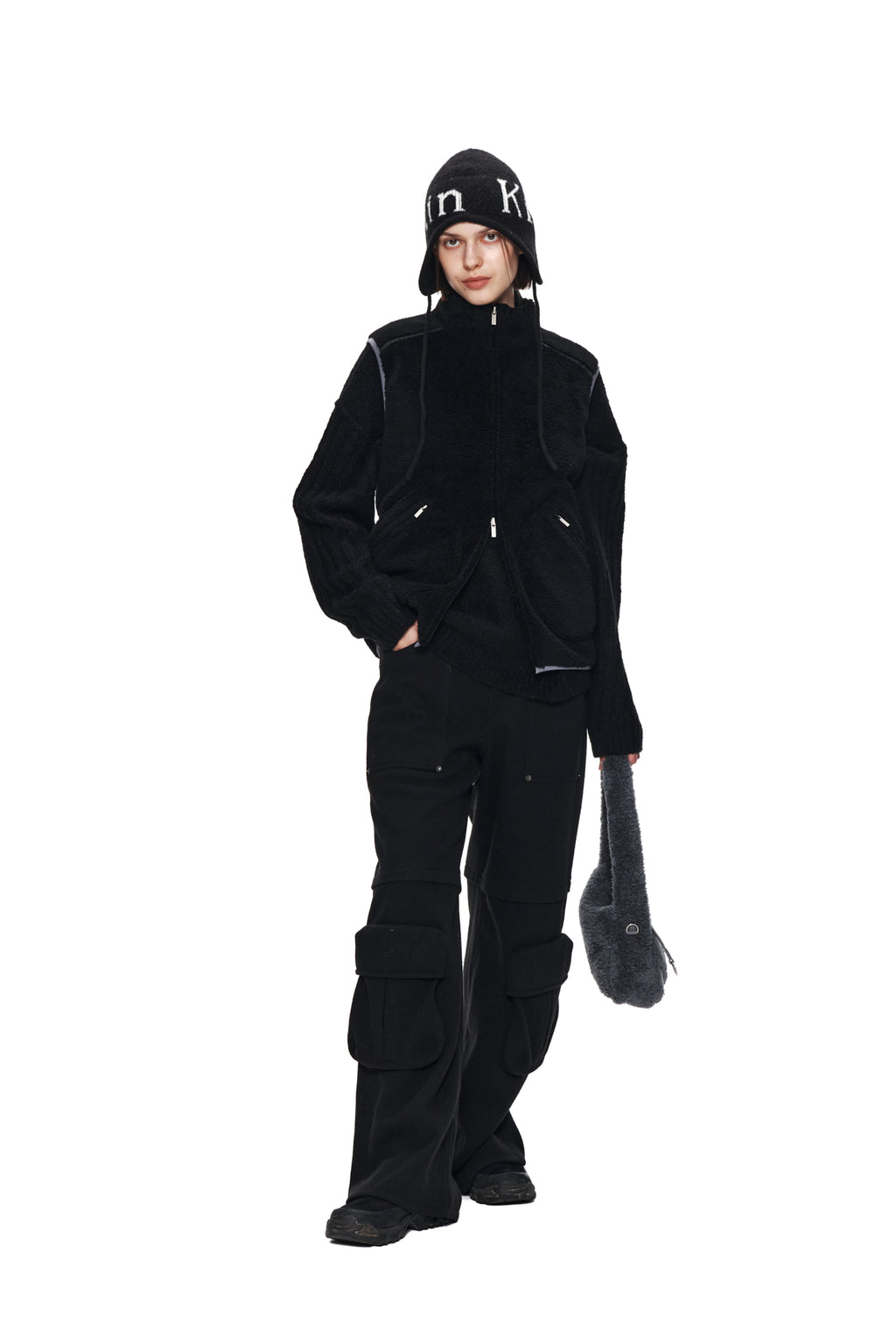 Matin Kim - Round Pocket Fleece Vest (Black) product image 8 | TRAB K-Fashion Australia