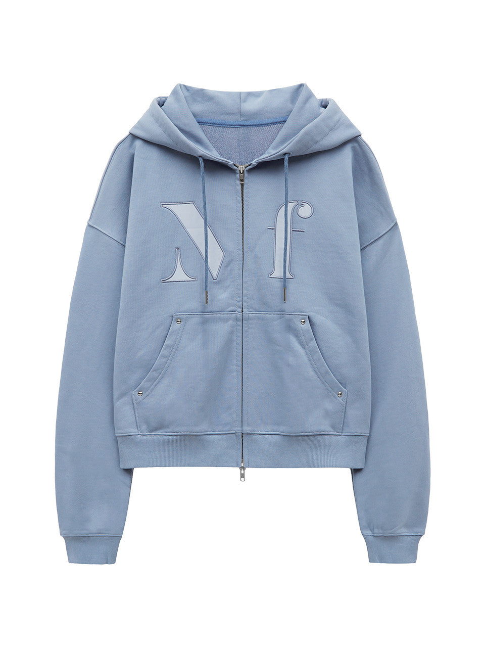 Margarin Fingers - Logo Applique Hoodie Zip-Up (Blue) product image 2 | TRAB K-Fashion Australia