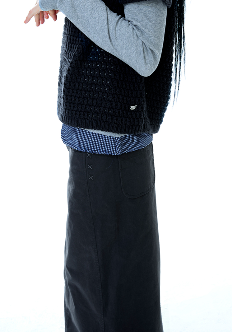Coyseio - Waist Panel Skirt (Charcoal) product image 3 | TRAB K-Fashion Australia