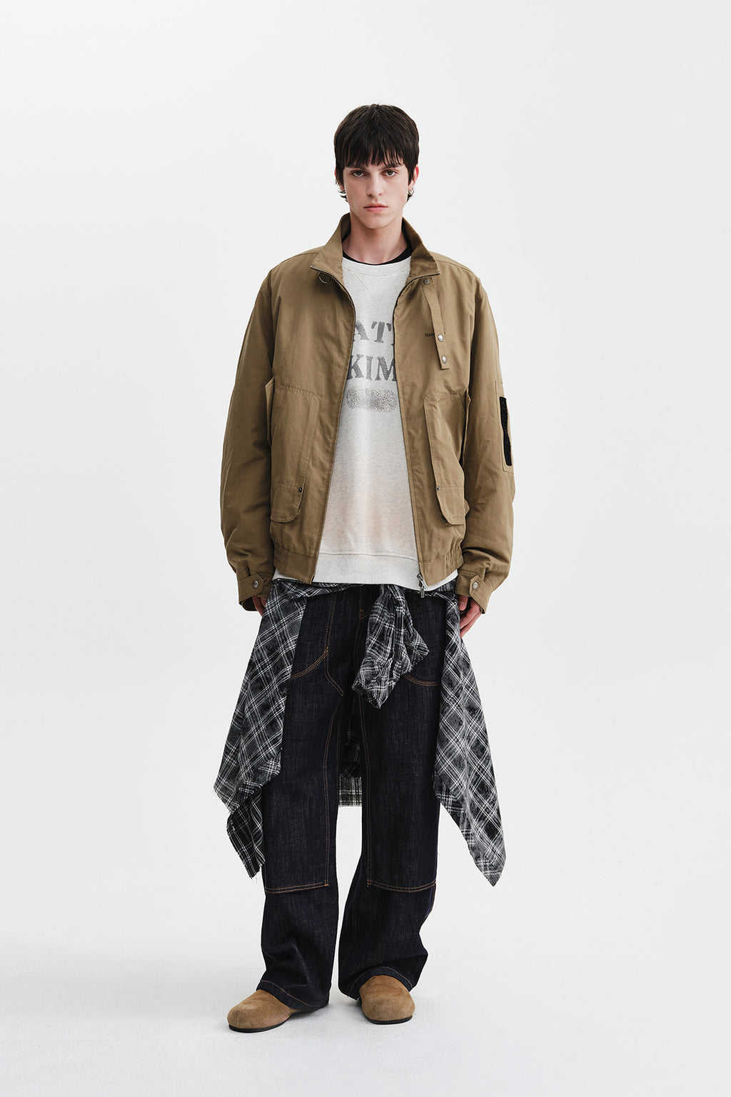 Matin Kim - Buckle High Neck Utility Jumper (Khaki) product image 12 | TRAB K-Fashion Australia