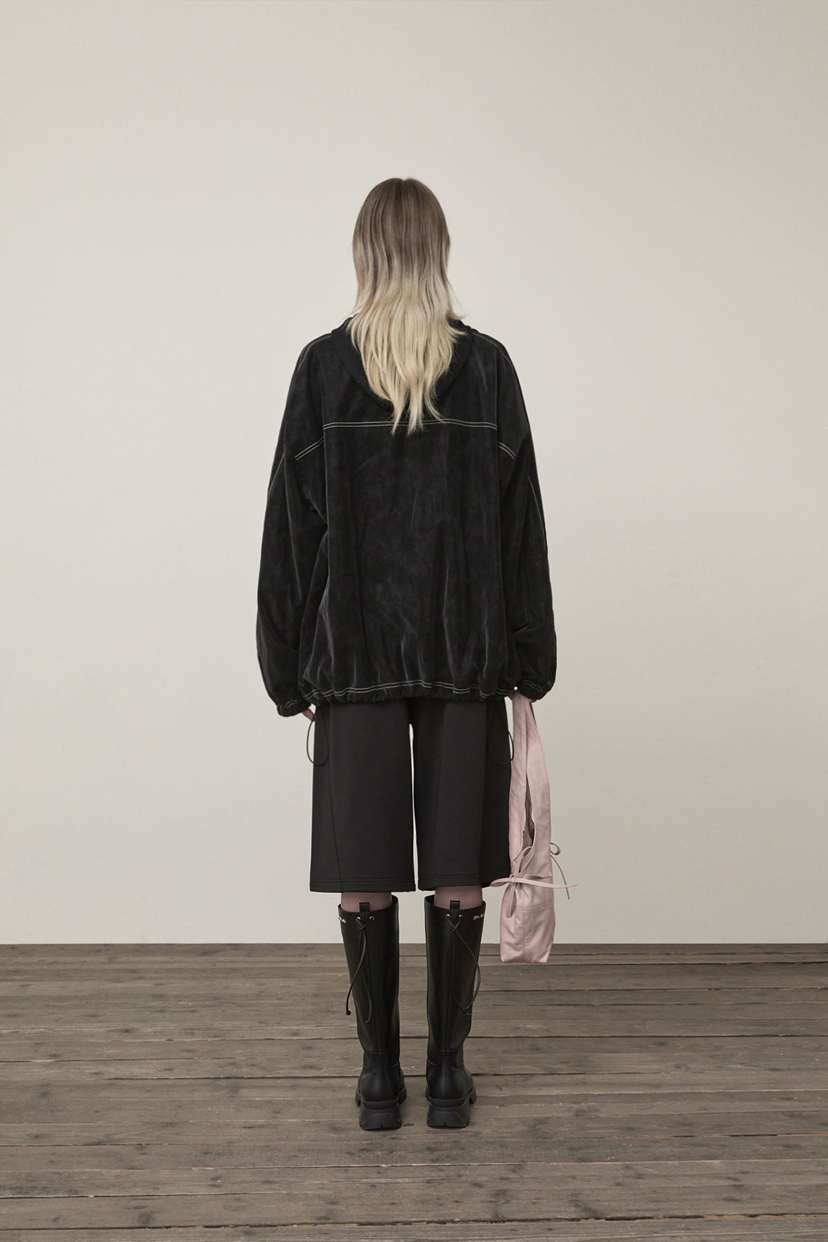 Matin Kim - Stitch Point High Neck Jumper (Black) product image 7 | TRAB K-Fashion Australia