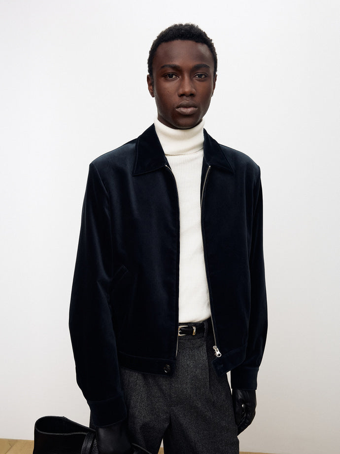 Tonywack - Velvet Blouson Jacket (Dark Navy) product image 8 | TRAB K-Fashion Australia