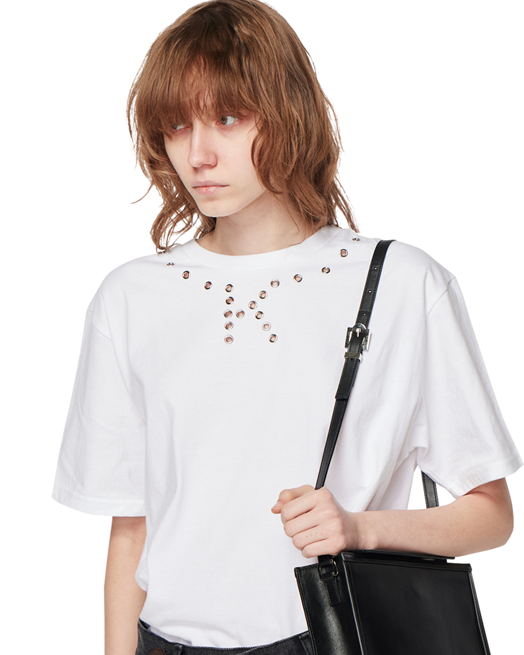Kimhe Kim - Eyelet K T-Shirt (White) product image 6 | TRAB K-Fashion Australia