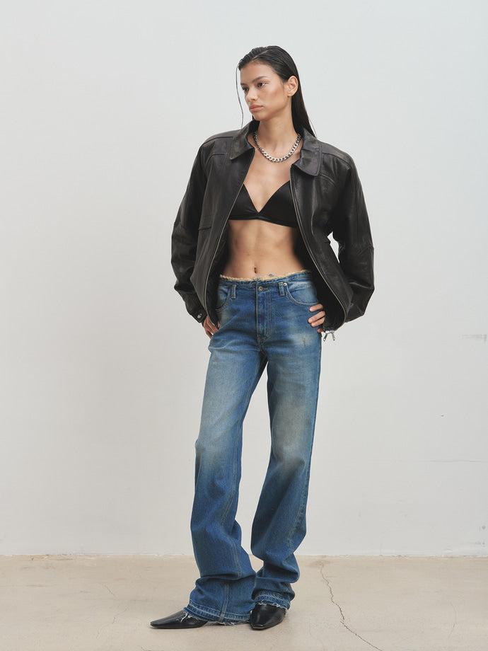 Tonywack - Raw-Hem Bootcut Denim (Washed Mid Blue) product image 4 | TRAB K-Fashion Australia