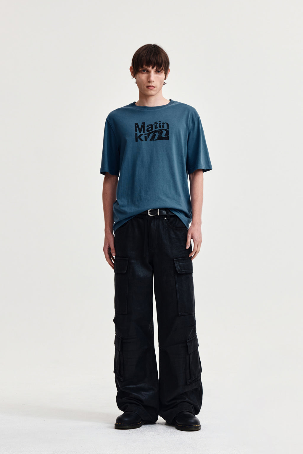 Matin Kim - Wavy Logo Graphic Top (Blue) product image 9 | TRAB K-Fashion Australia