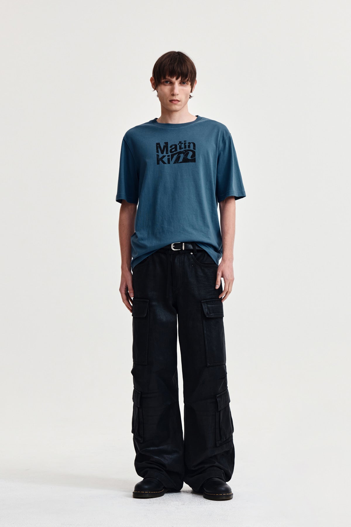 Matin Kim - Wavy Logo Graphic Top (Blue) product image 9 | TRAB K-Fashion Australia