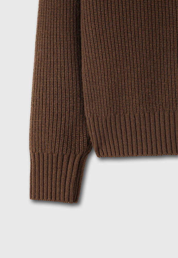 Tonywack - Hard Twist Wool Slit Turtleneck Knit (Brown) product image 11 | TRAB K-Fashion Australia