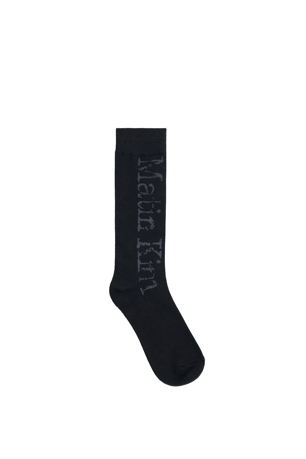 Matin Kim - Cracked Logo Jacquard Socks (Black) product image 1 | TRAB K-Fashion Australia