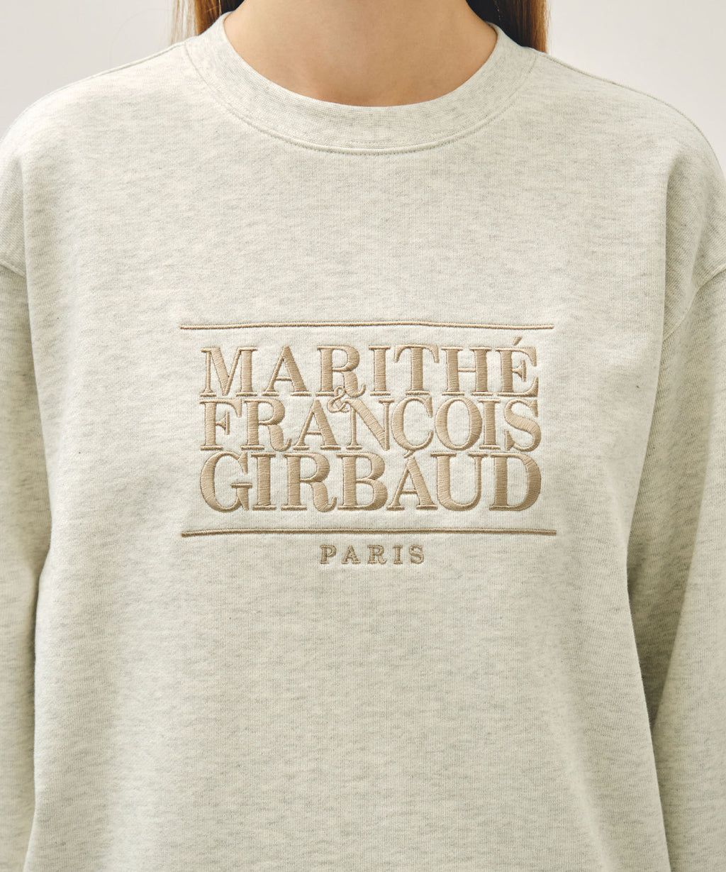 Marithe & Francois Girbaud - Classic Logo Embroidery Sweatshirt (Oatmeal) product image 4 | TRAB K-Fashion Australia