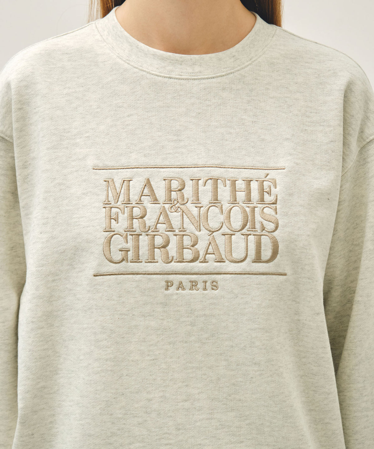 Marithe & Francois Girbaud - Classic Logo Embroidery Sweatshirt (Oatmeal) product image 4 | TRAB K-Fashion Australia