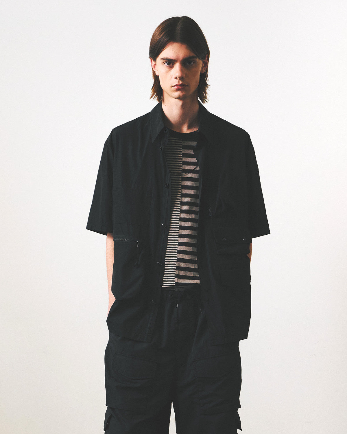 Eastlogue - Mil Multi Pocket Half Shirts (Black) product image 4 | TRAB K-Fashion Australia