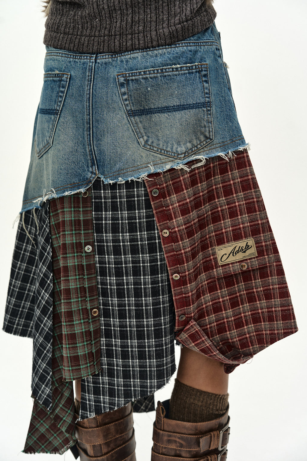 Andersson Bell - Denim Combination Shirt Patchwork Skirt (multi) (Multi) product image 6 | TRAB K-Fashion Australia