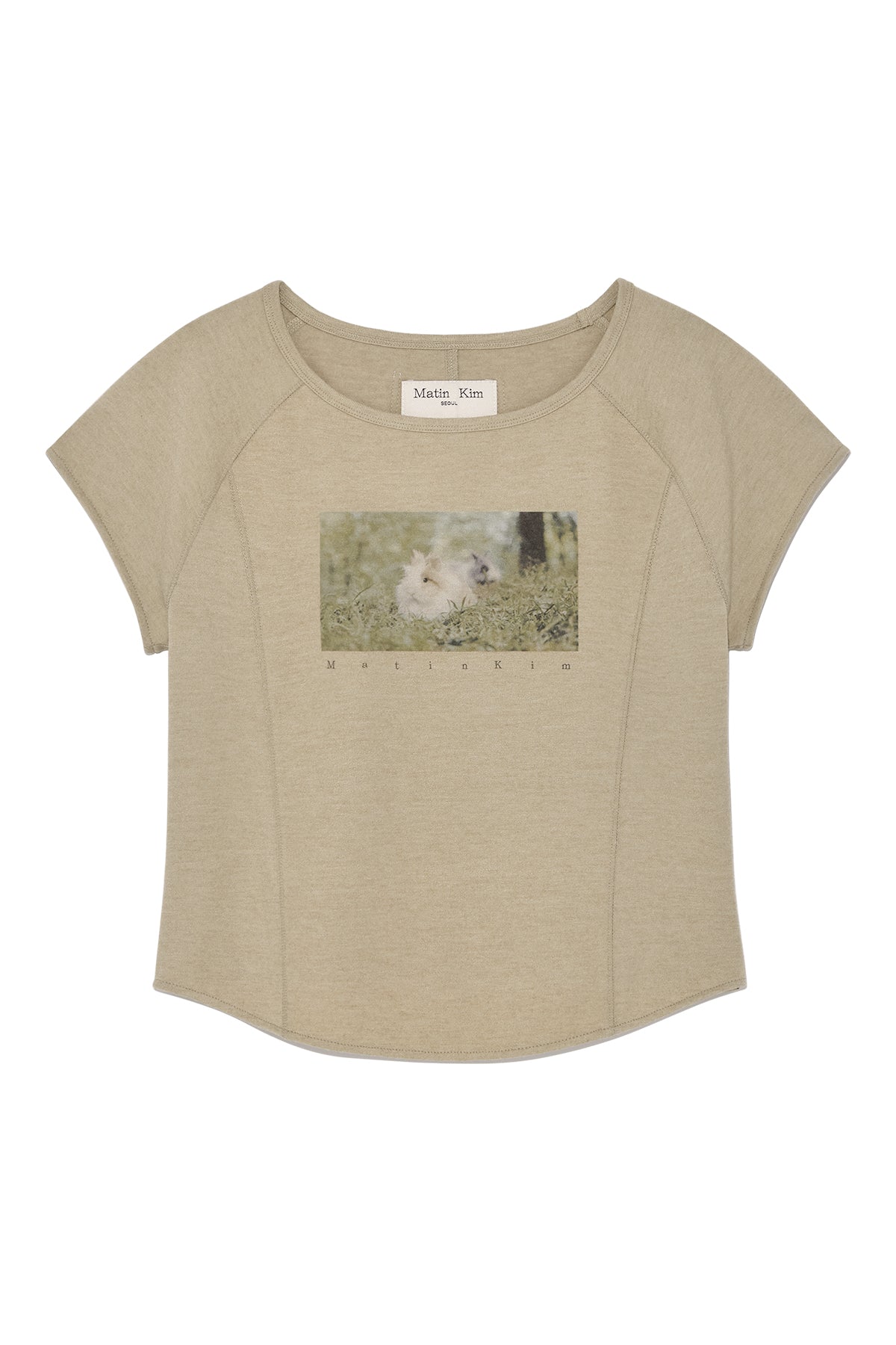 Matin Kim - Rabbit Printing Raglan Slim Top (Beige) product image 1 | TRAB K-Fashion Australia
