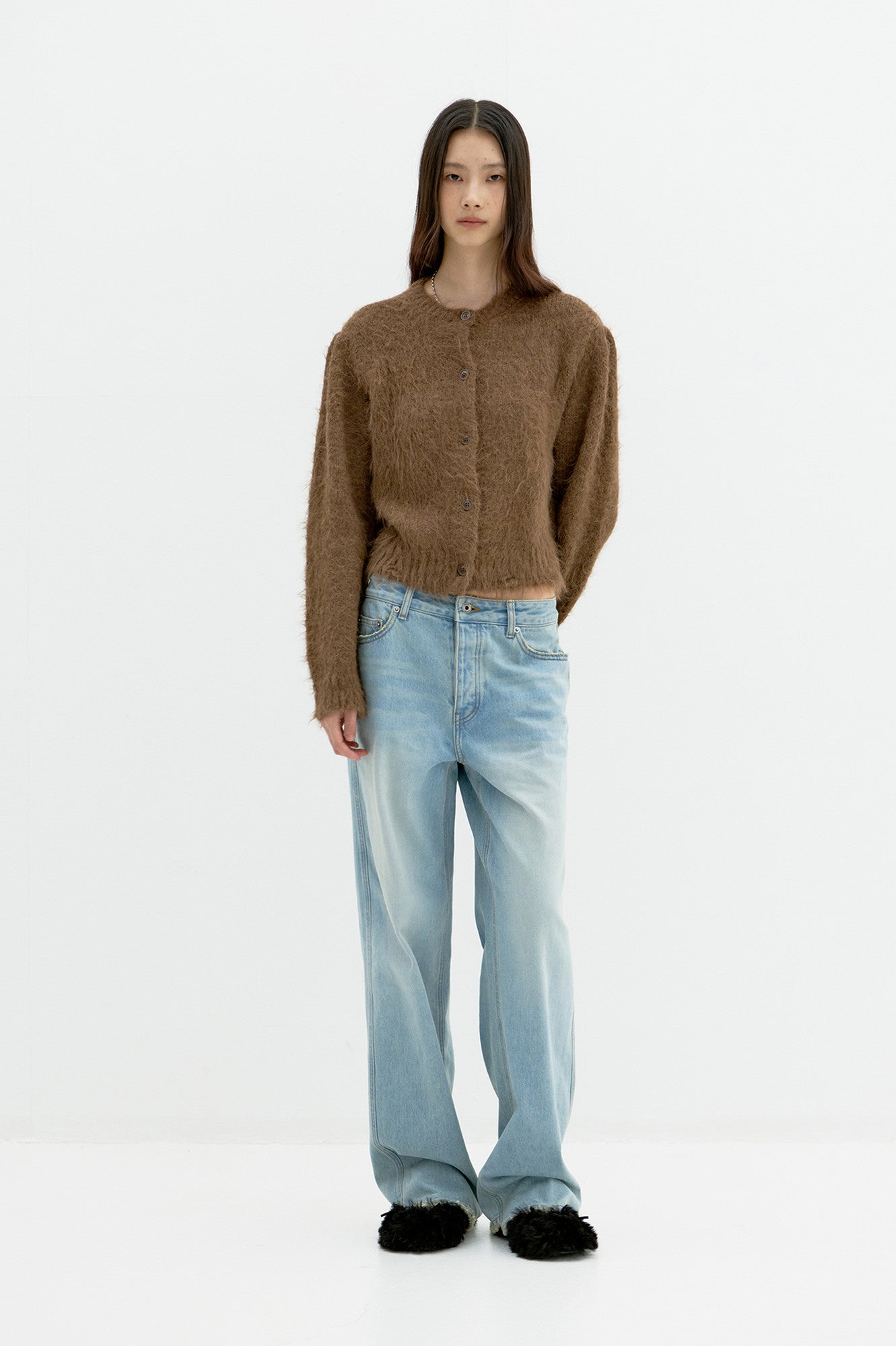 Coor - Asymmetric Hem Vintage Jeans (Light Blue) product image 2 | TRAB K-Fashion Australia