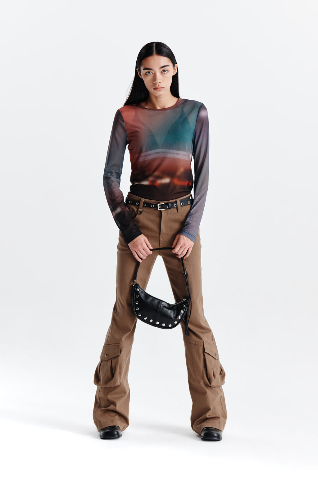 Matin Kim - Boots Cut Cargo Pants (Khaki Brown) product image 8 | TRAB K-Fashion Australia