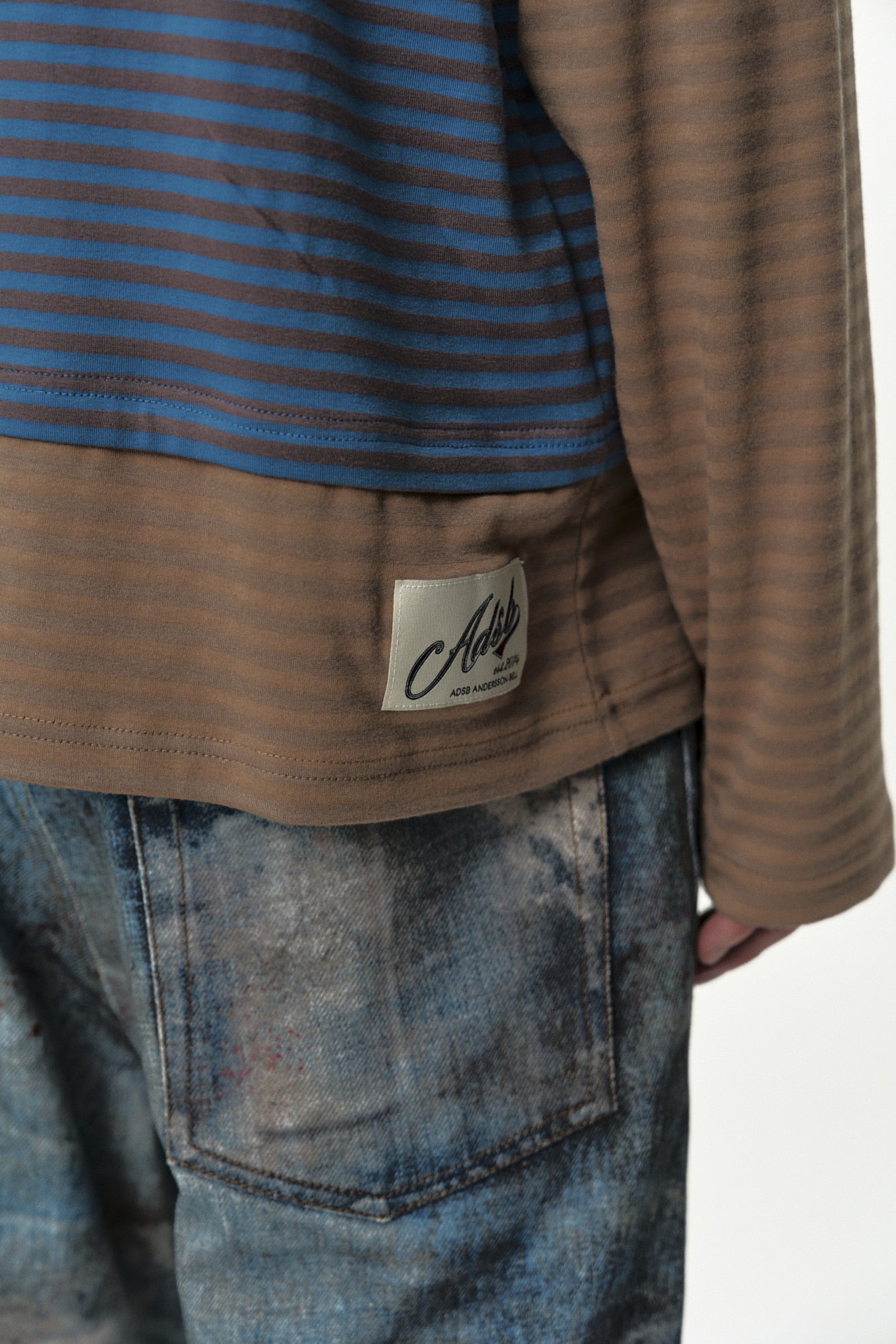 Andersson Bell - (essential) Heart Message Stripe Layered L/s T-Shirt (Essential) product image 8 | TRAB K-Fashion Australia