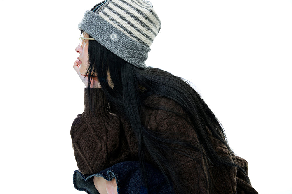 Coyseio - Patchwork Beanie (Grey) product image 3 | TRAB K-Fashion Australia