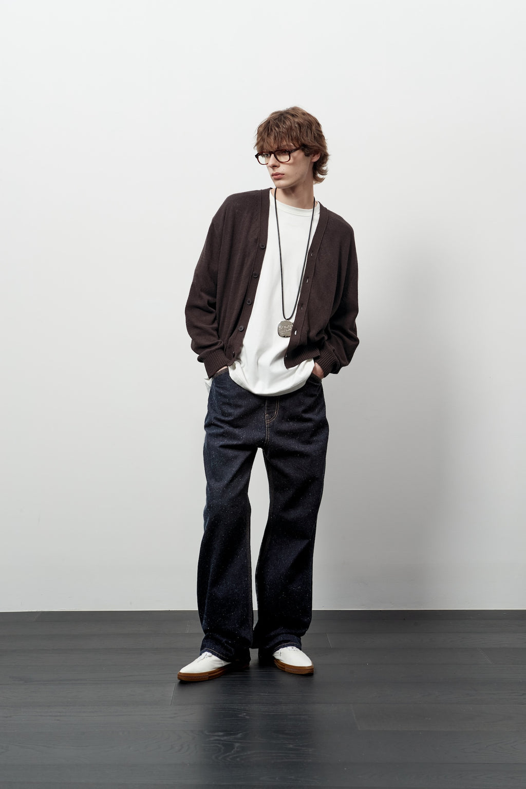 Stu - V- Neck Light Cardigan (Brown) product image 5 | TRAB K-Fashion Australia