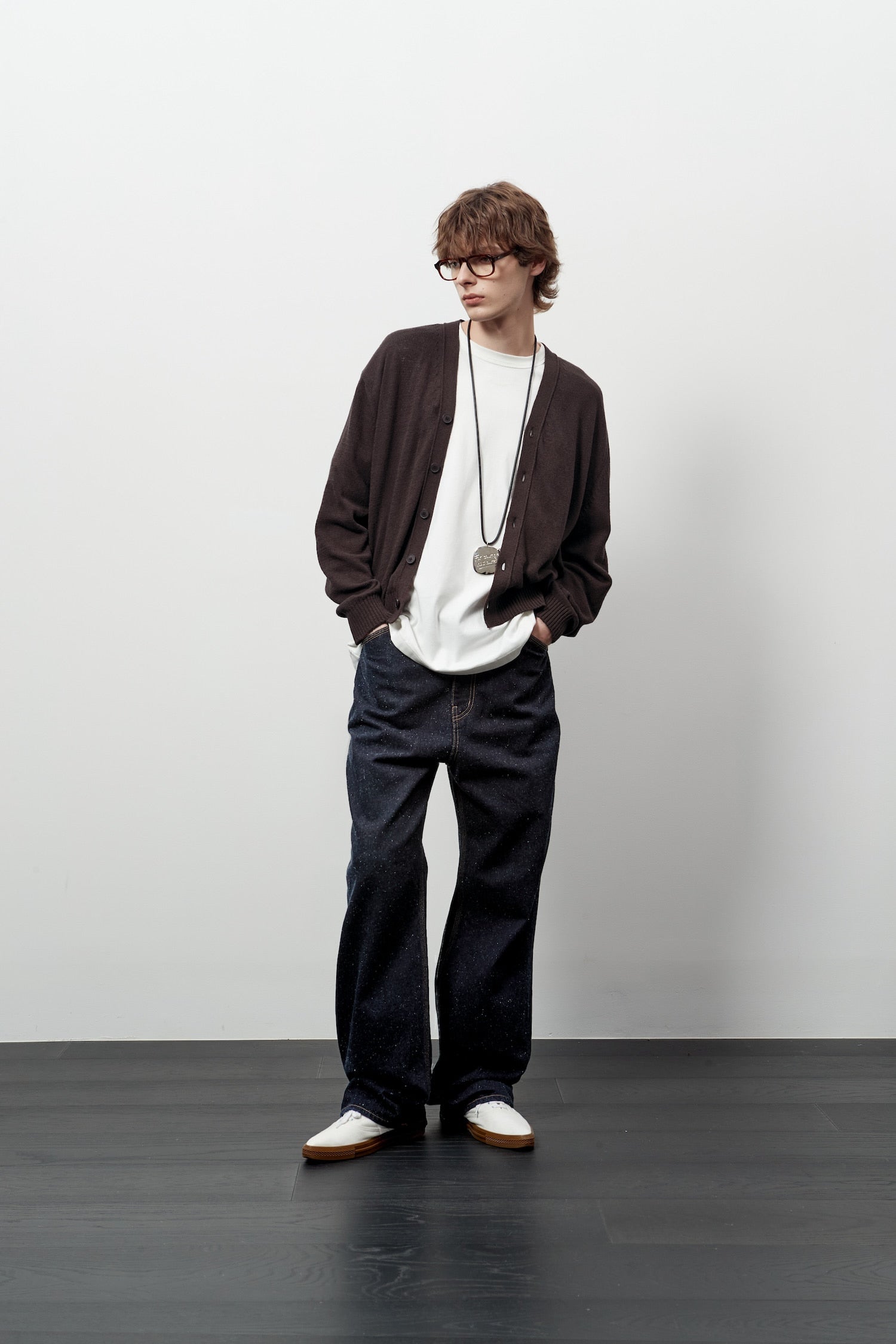 Stu - V- Neck Light Cardigan (Brown) product image 5 | TRAB K-Fashion Australia