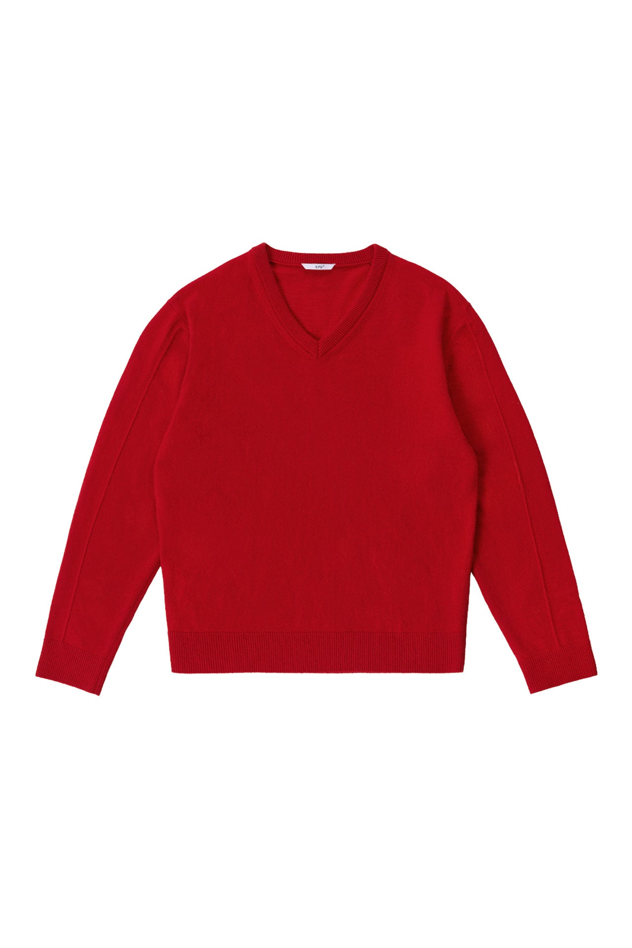 STU - Pin Tuck V-neck Knit (Red) product image 10 | TRAB K-Fashion Australia