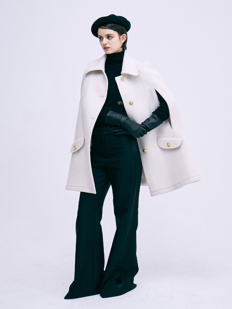Mardi Mercredi - Wool Classic Cape (Ivory) product image 1 | TRAB K-Fashion Australia