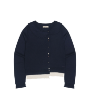 Coyseio - Round Collar Knit Cardigan (Navy) product image 1 | TRAB K-Fashion Australia