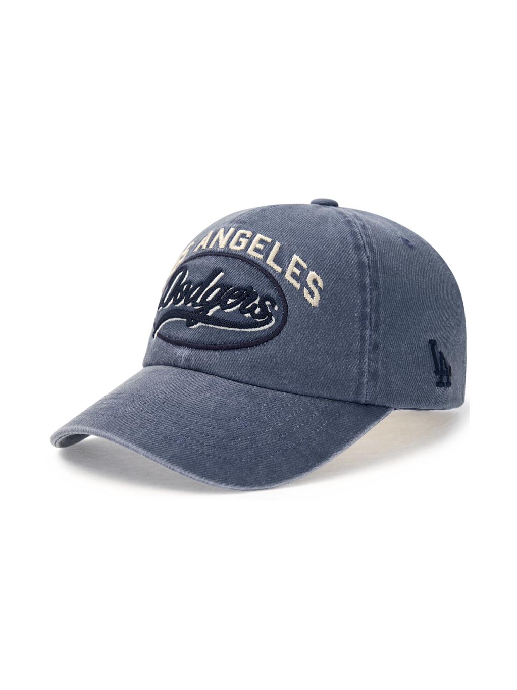 MLB Korea - MLB Varsity Vintage Cursive Stitch Unstructured Ball Cap LA Dodgers (Navy) product image 2 | TRAB K-Fashion Australia