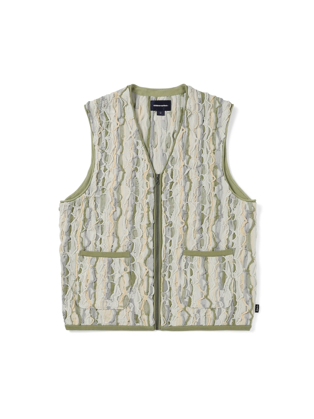 thisisneverthat - 3D Cable Knit Vest (beige) product image 1 | TRAB K-Fashion Australia