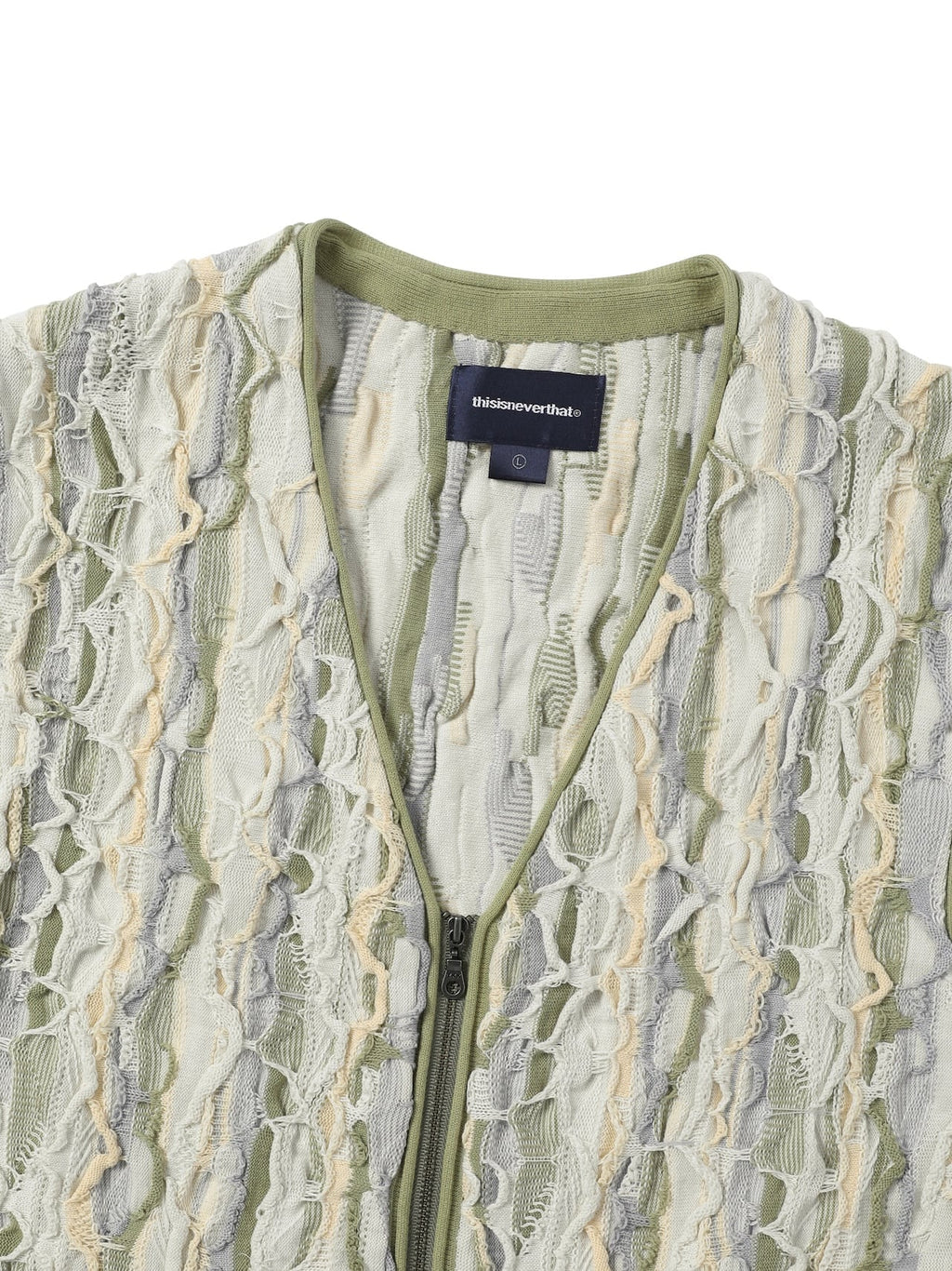 thisisneverthat - 3D Cable Knit Vest (beige) product image 2 | TRAB K-Fashion Australia