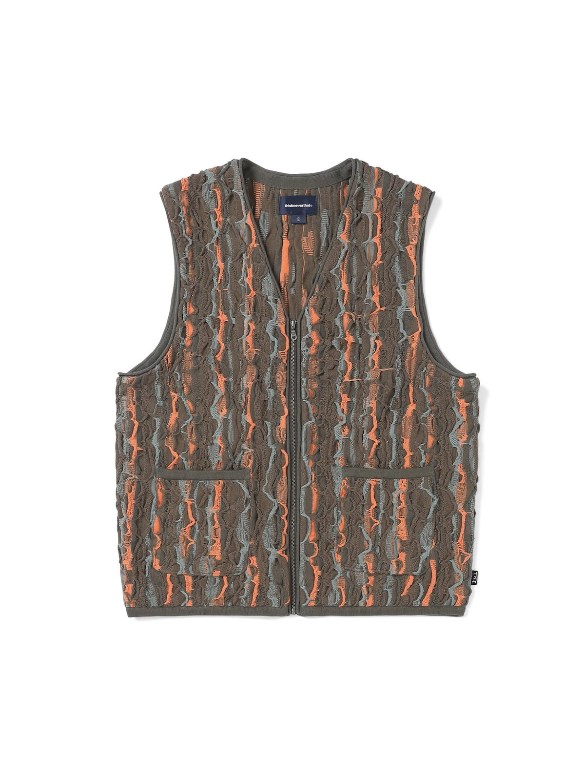 thisisneverthat - 3D Cable Knit Vest (Brown) product image 1 | TRAB K-Fashion Australia