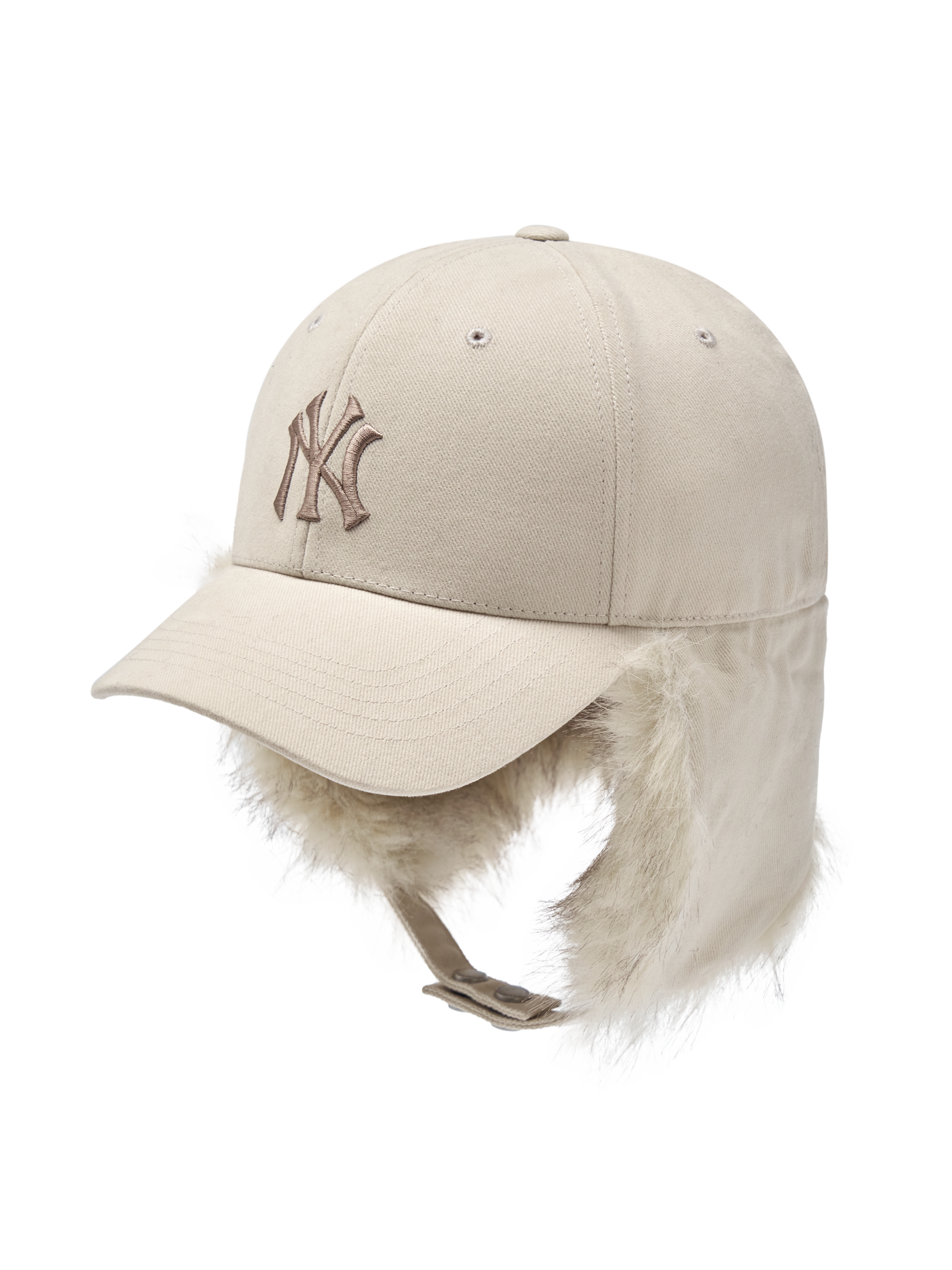 MLB Korea - MLB Vintage Fur Ear Flap Cap New York Yankees (Light Beige) product image 2 | TRAB K-Fashion Australia
