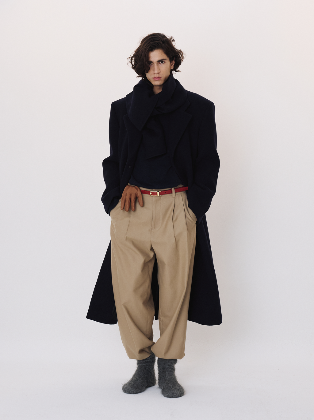 Recto - Muffler Set Single Coat (Dark Navy) product image 3 | TRAB K-Fashion Australia