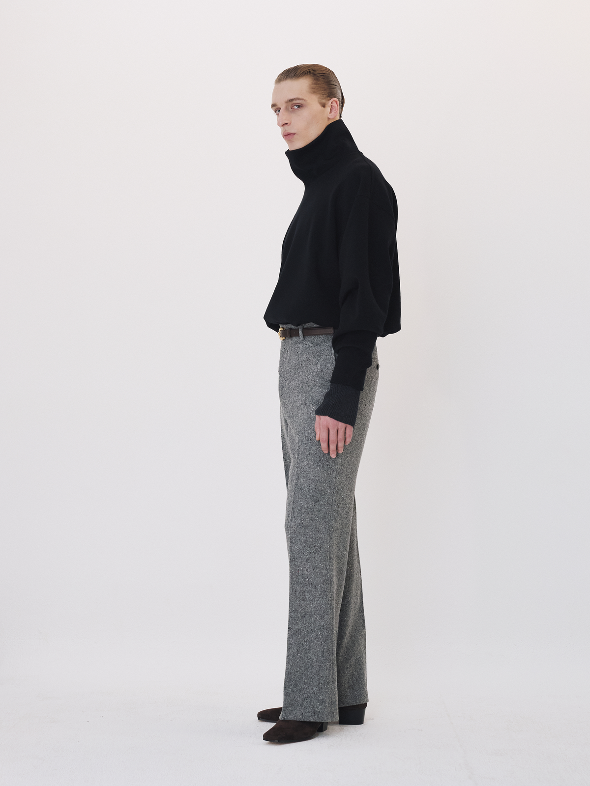 Recto - High Neck Wool Jersey Top (Black) product image 3 | TRAB K-Fashion Australia