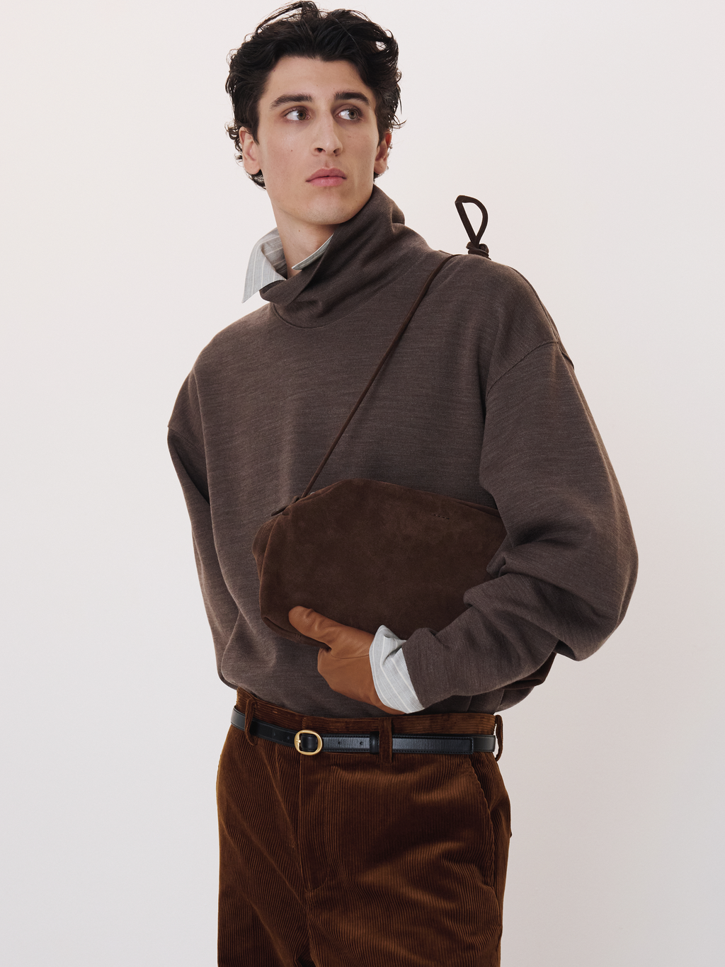 Recto - High Neck Wool Jersey Top (Taupe Brown) product image 3 | TRAB K-Fashion Australia