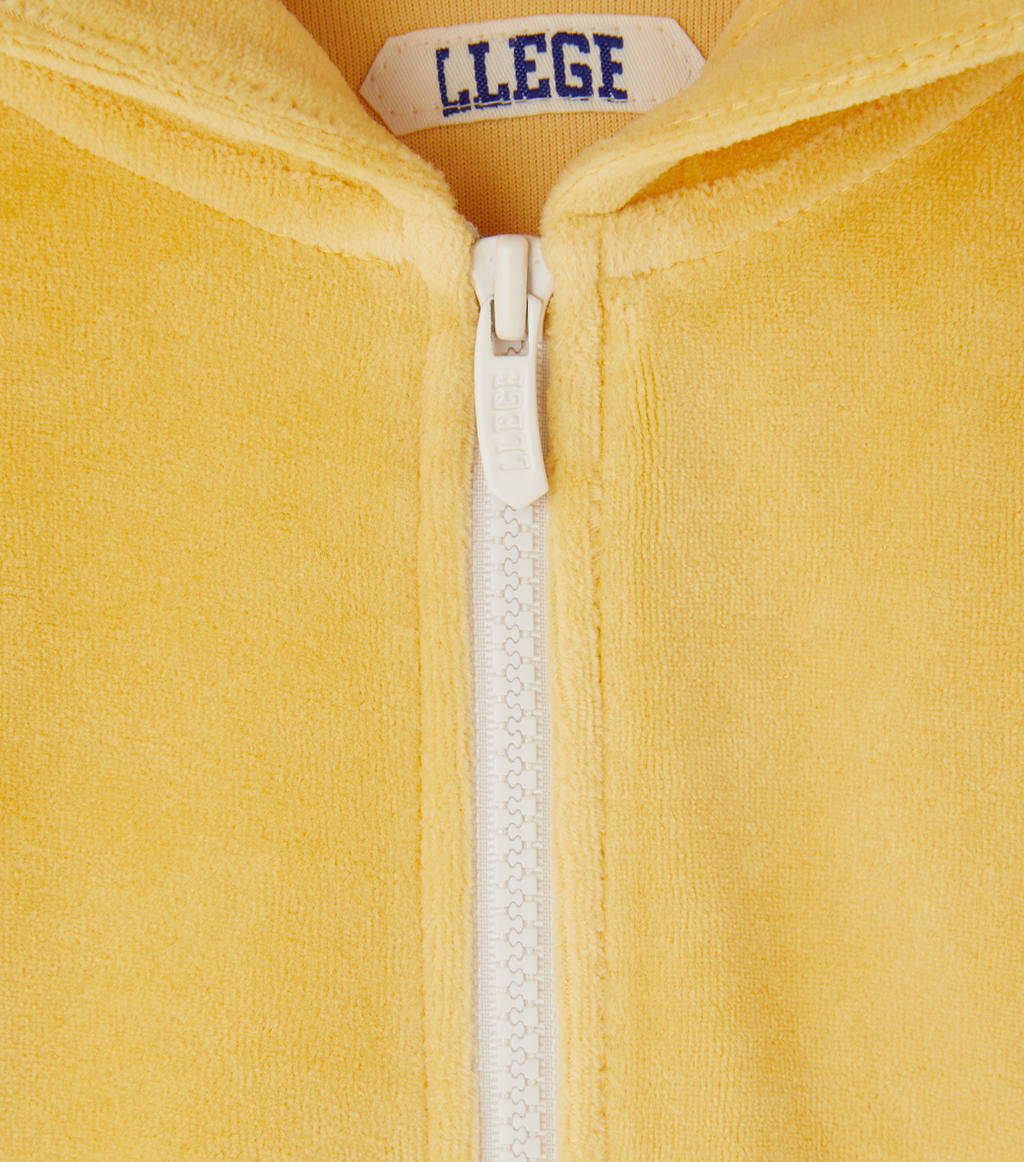 Llege - Velour Crop Hoody Zip-Up (Yellow) product image 3 | TRAB K-Fashion Australia