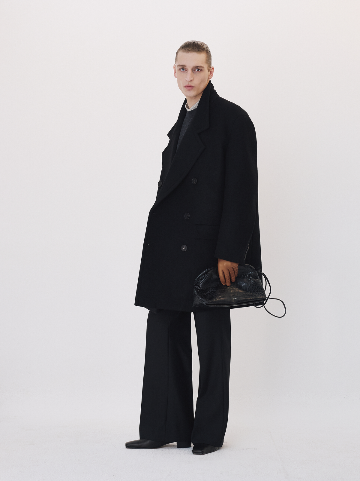 Recto - Double Breasted Half Coat (Black) product image 3 | TRAB K-Fashion Australia