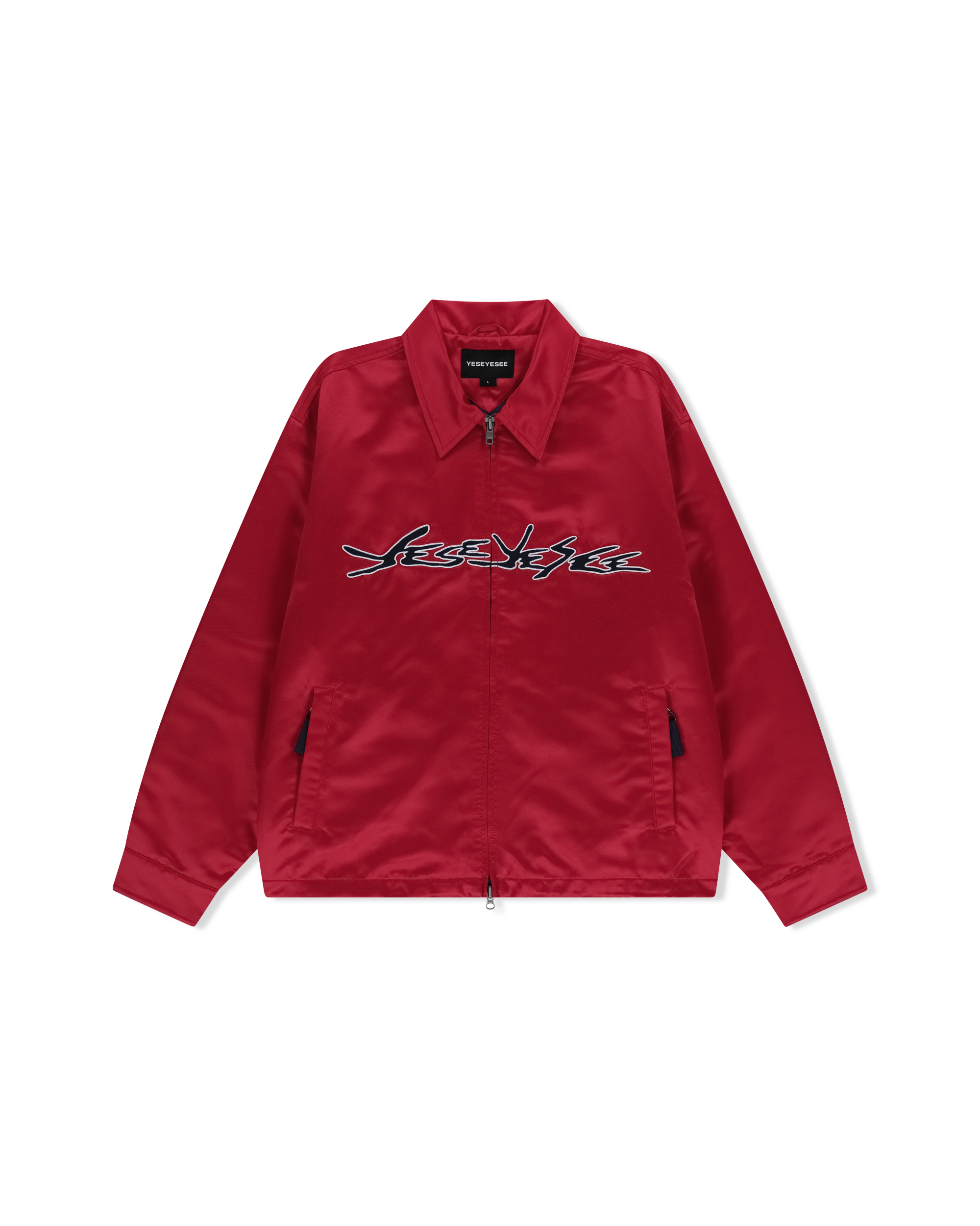 yeseyesee - Chain Stitch Logo Coach Jacket (Red) product image 1 | TRAB K-Fashion Australia