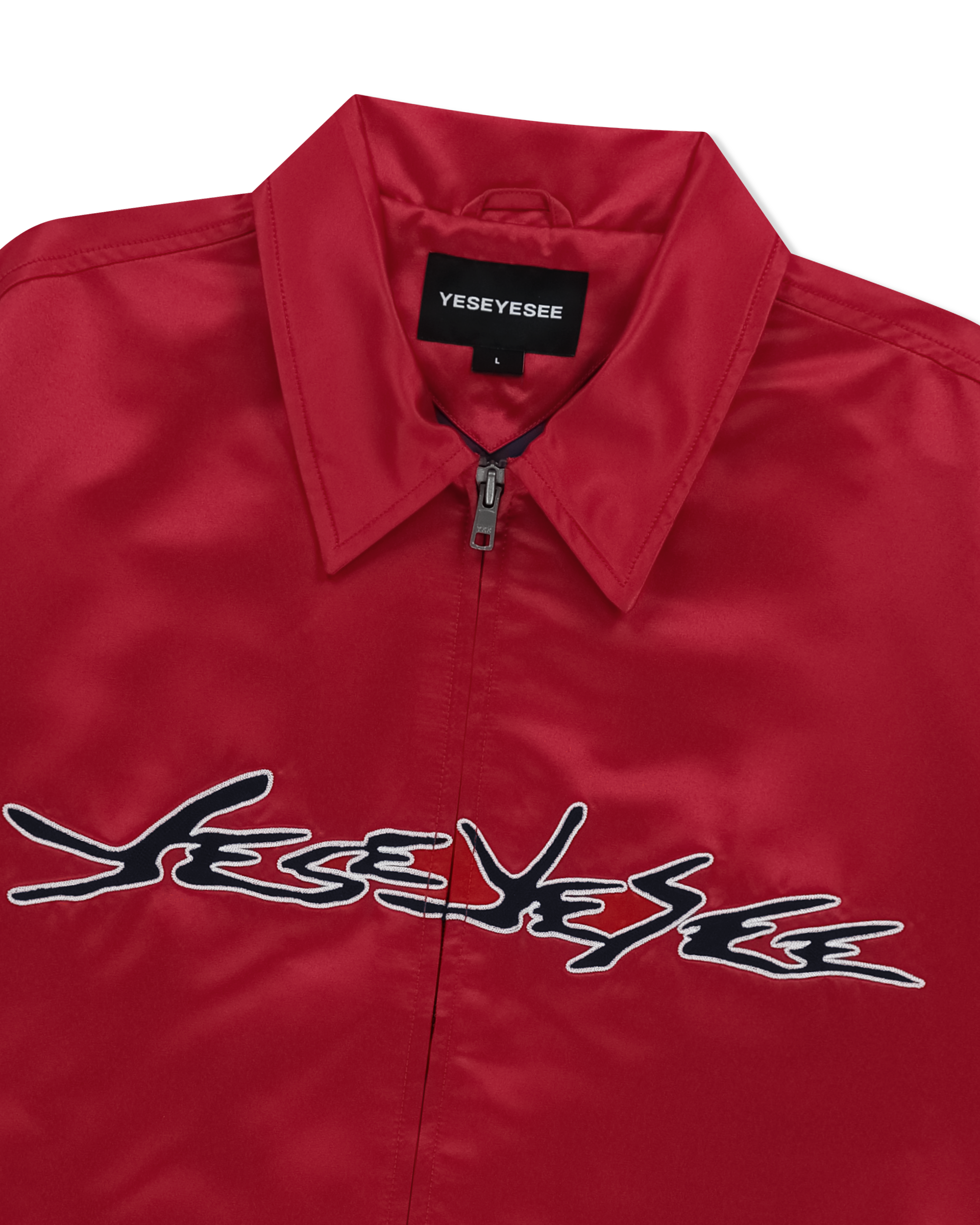 yeseyesee - Chain Stitch Logo Coach Jacket (Red) product image 5 | TRAB K-Fashion Australia