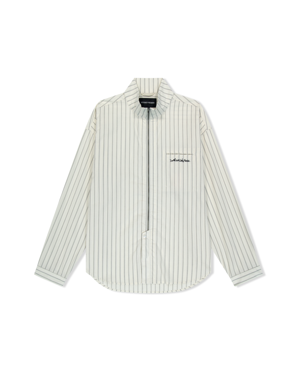 yeseyesee - Hi Neck Two Way Zip Up Shirt (White) product image 1 | TRAB K-Fashion Australia
