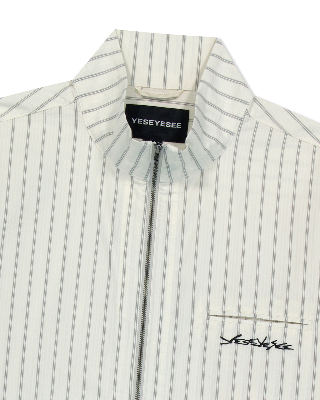 yeseyesee - Hi Neck Two Way Zip Up Shirt (White) product image 3 | TRAB K-Fashion Australia