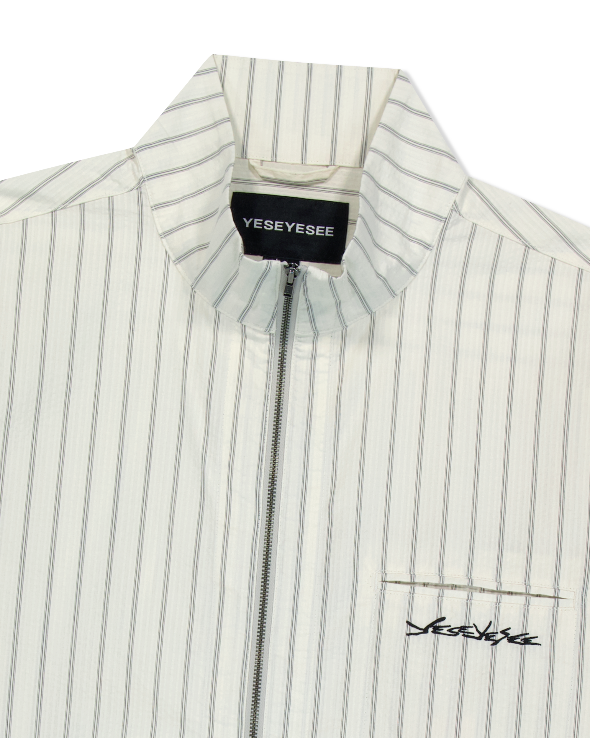 yeseyesee - Hi Neck Two Way Zip Up Shirt (White) product image 3 | TRAB K-Fashion Australia