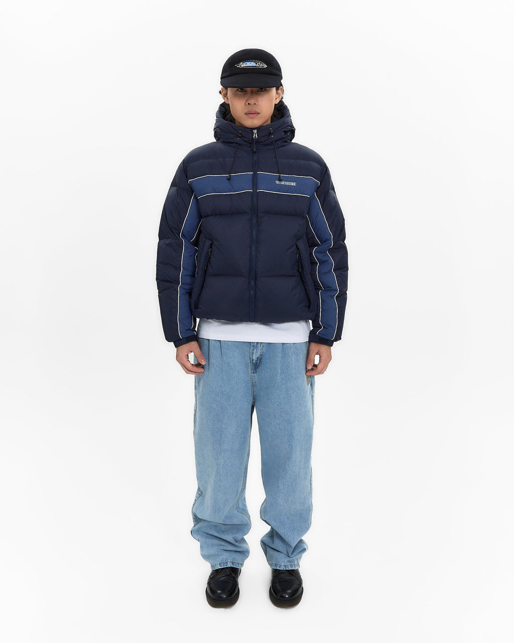 yeseyesee - Paneled Down Jacket (Navy) product image 7 | TRAB K-Fashion Australia