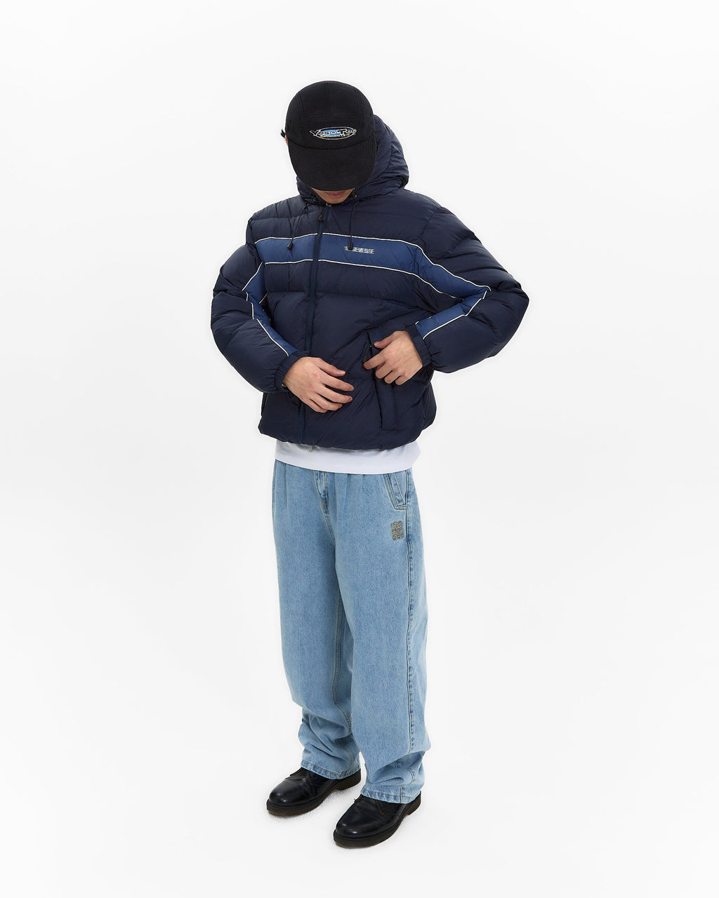 yeseyesee - Paneled Down Jacket (Navy) product image 8 | TRAB K-Fashion Australia