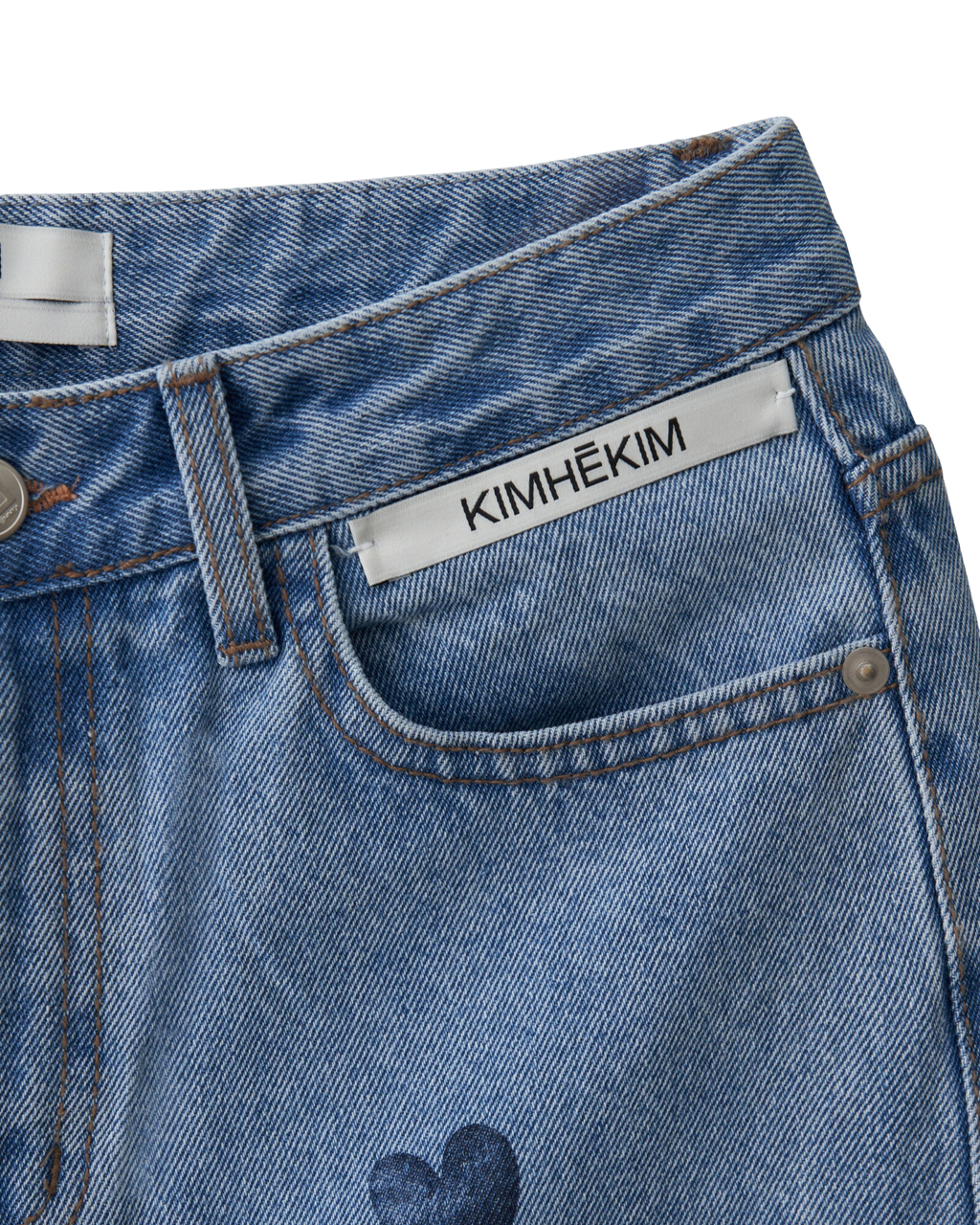 Kimhe Kim - Heart Stamped Jeans (Sky Blue) product image 8 | TRAB K-Fashion Australia