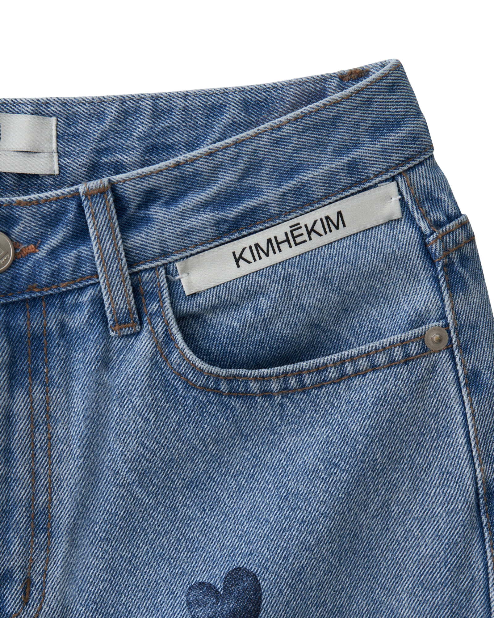 Kimhe Kim - Heart Stamped Jeans (Sky Blue) product image 8 | TRAB K-Fashion Australia